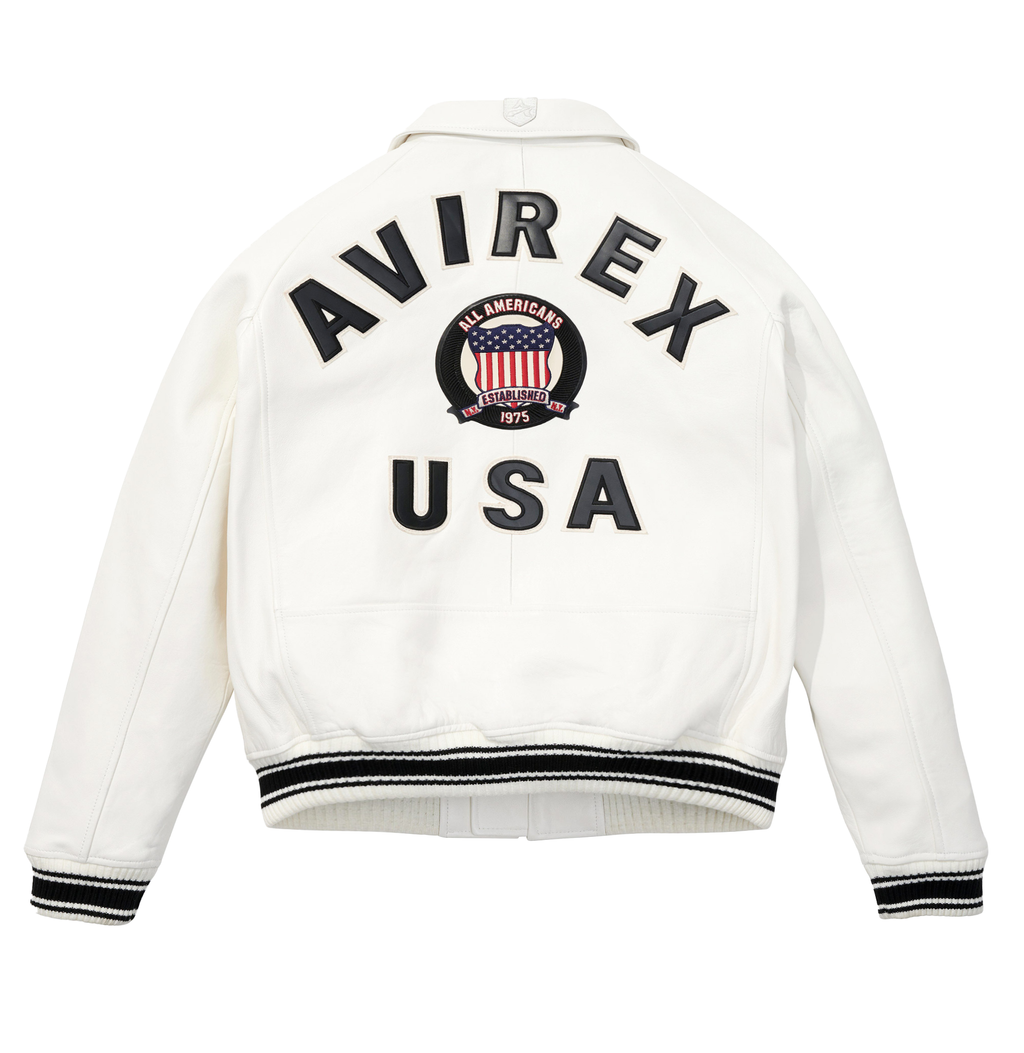 White Icon Avirex Leather Jacket