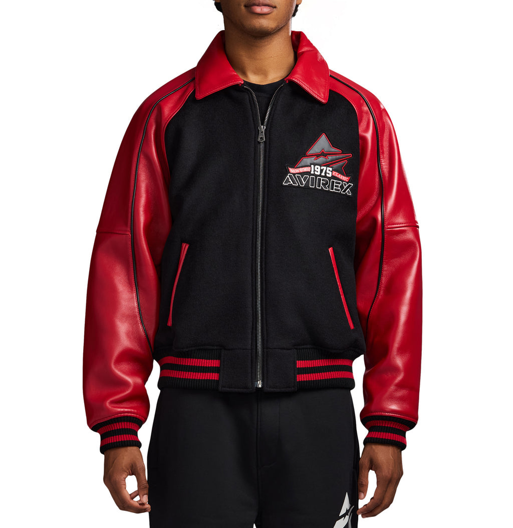 Classic Wool Varsity Avirex Leather Jacket