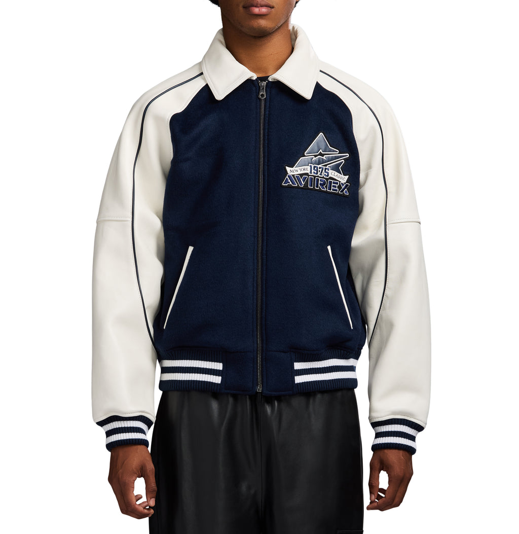 Classic Wool Leather Varsity Avirex Leather Jacket