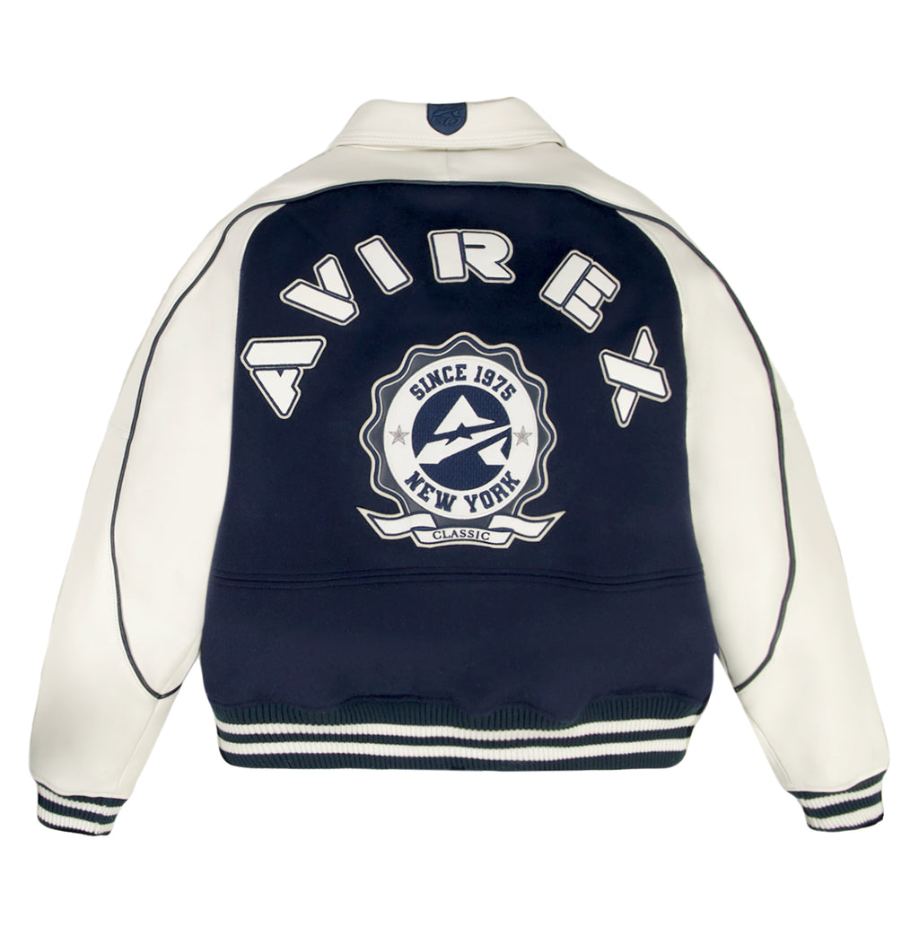Classic Wool Leather Varsity Avirex Leather Jacket