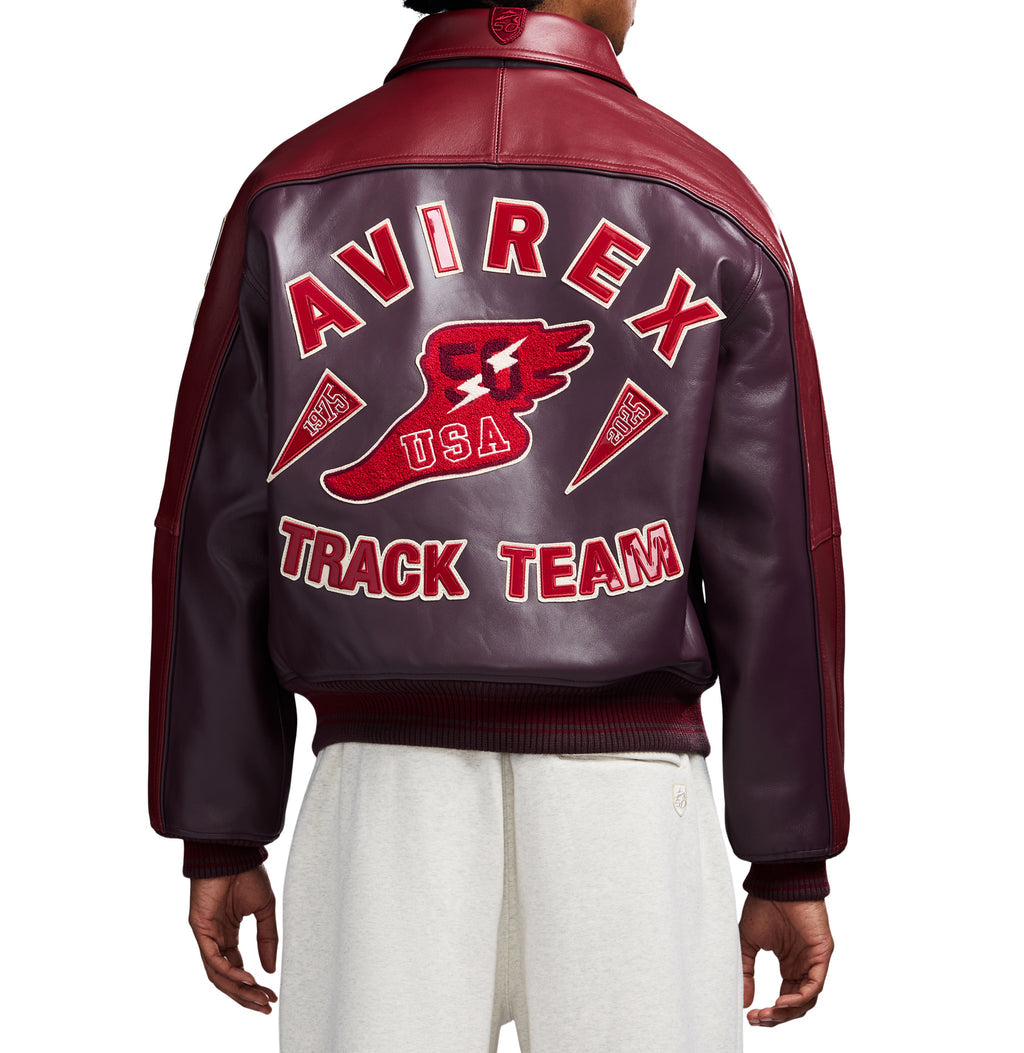 Track Team Avirex Leather Jacket