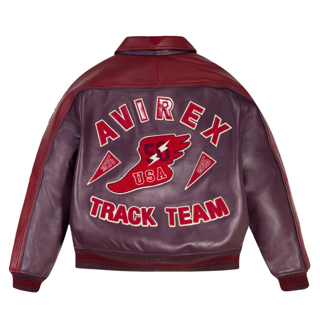 Track Team Avirex Leather Jacket