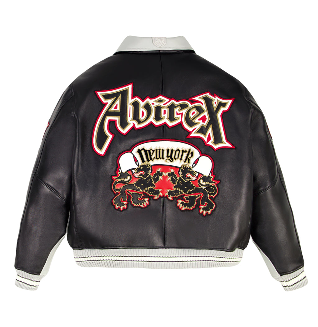2 Tone Goth Avirex Leather Jacket