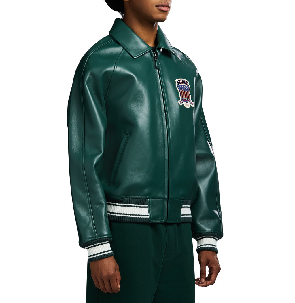 Green Icon Avirex Leather Jacket
