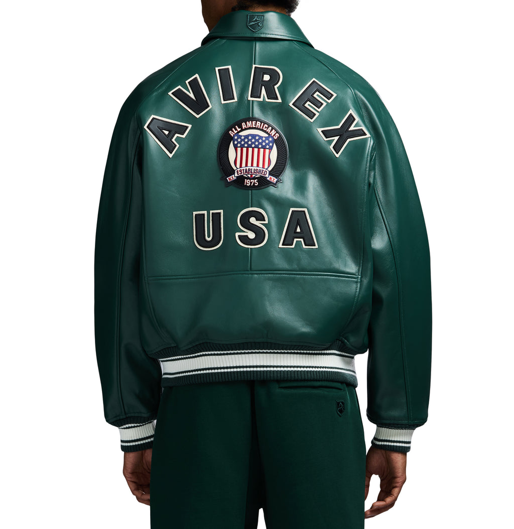 Green Icon Avirex Leather Jacket