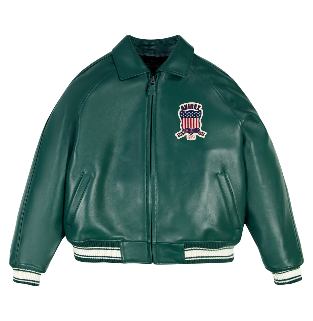 Green Icon Avirex Leather Jacket