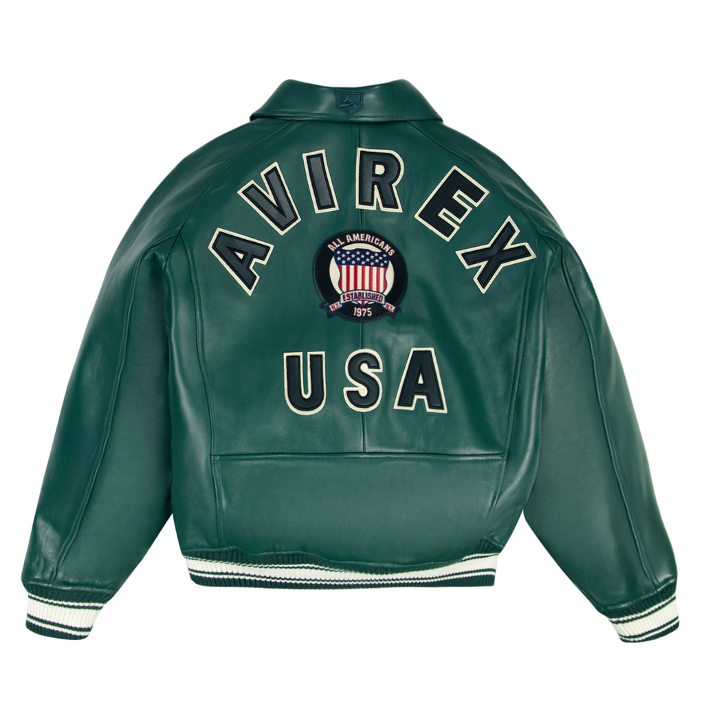 Green Icon Avirex Leather Jacket