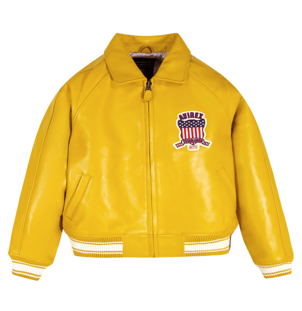 Yellow Icon Avirex Leather Jacket