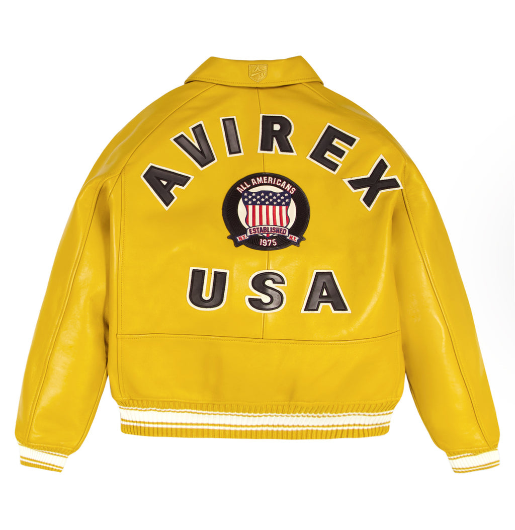 Yellow Icon Avirex Leather Jacket