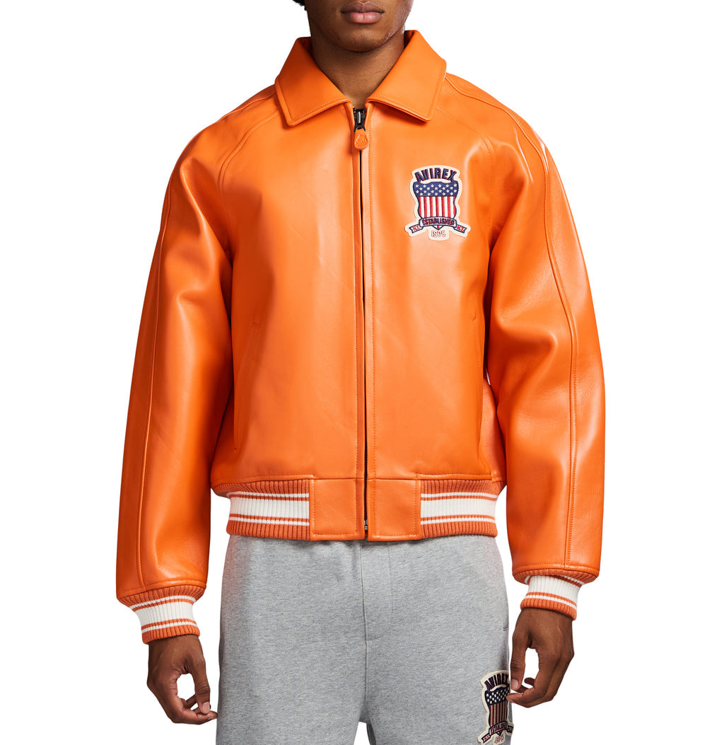 Orange Icon Avirex Leather Jacket
