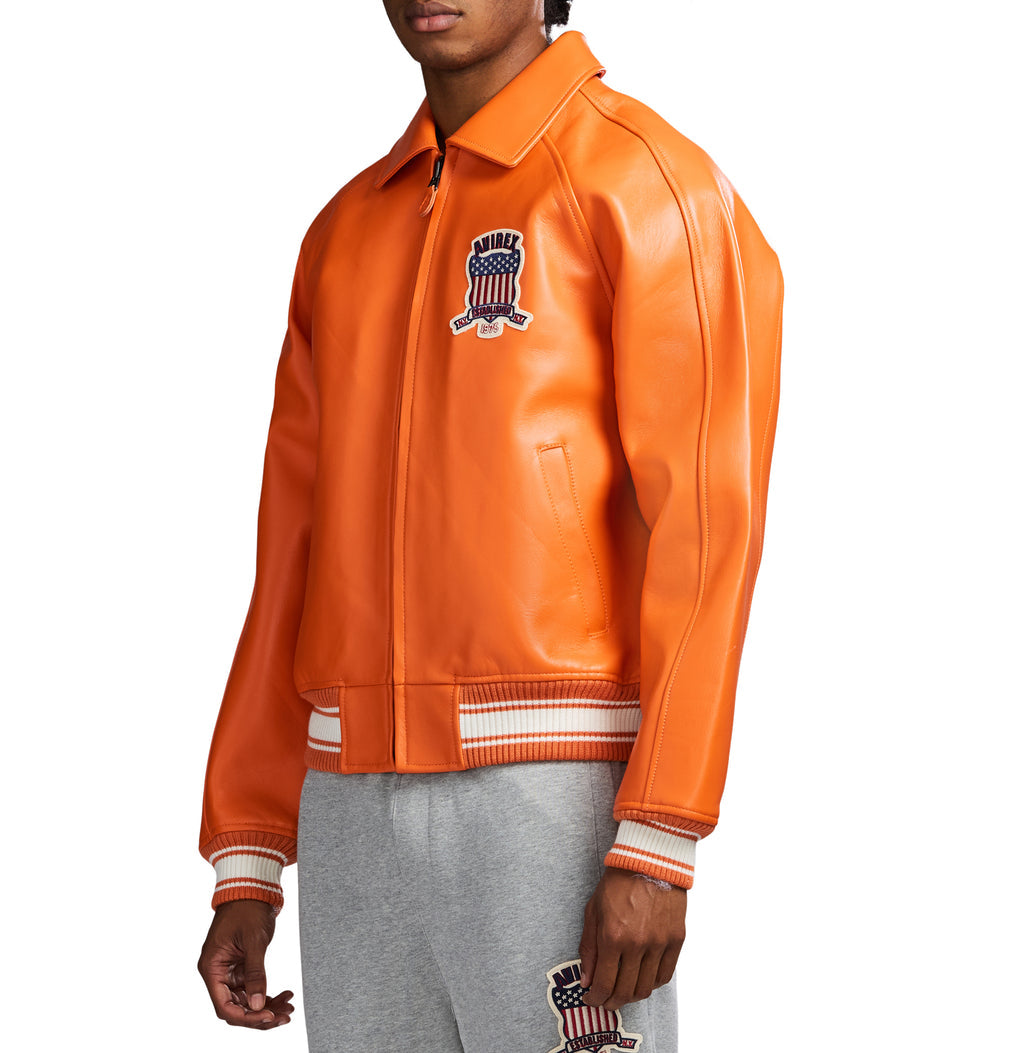 Orange Icon Avirex Leather Jacket