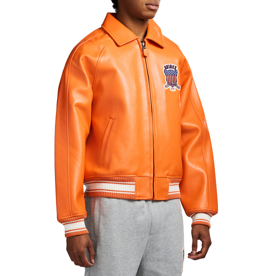 Orange Icon Avirex Leather Jacket
