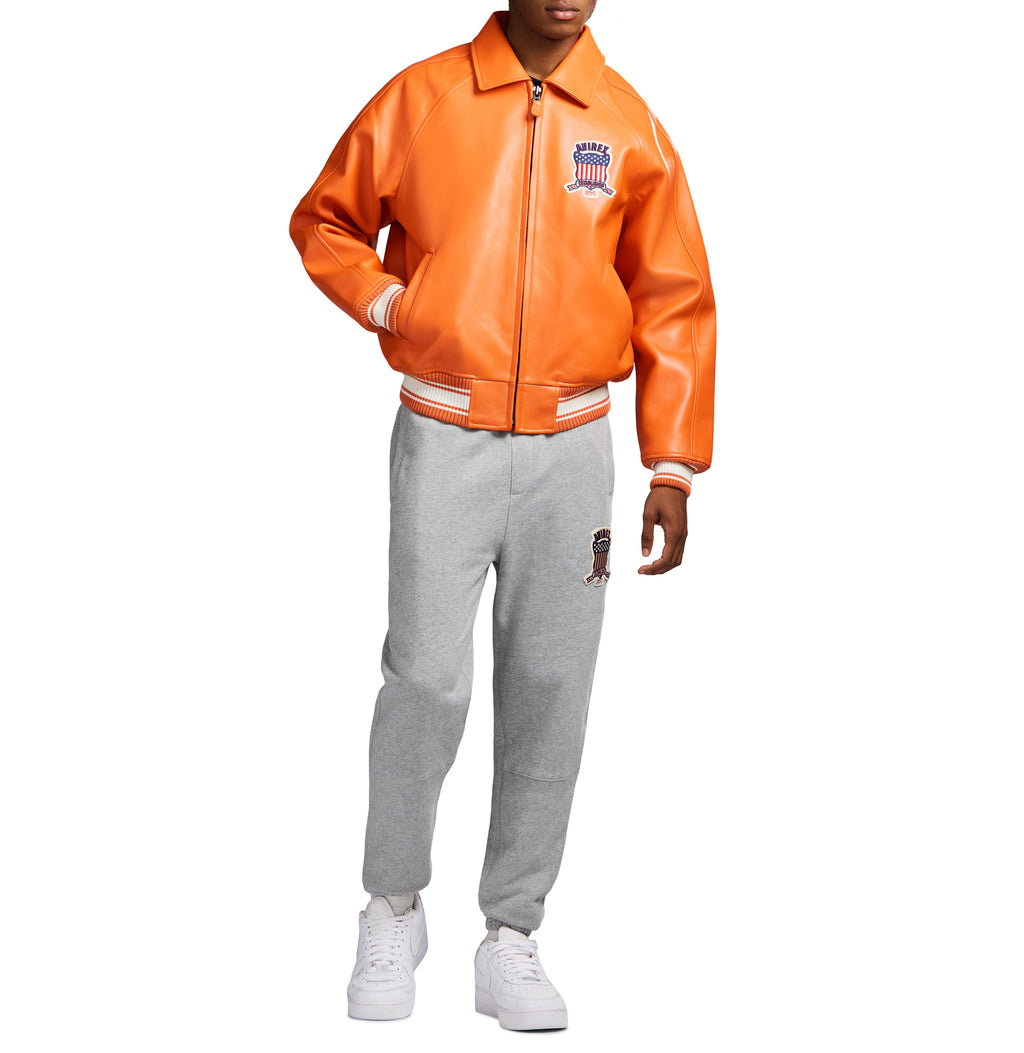 Orange Icon Avirex Leather Jacket