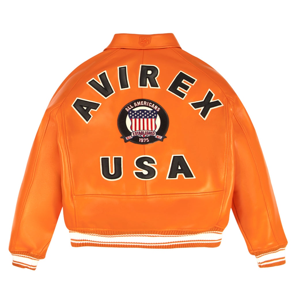 Orange Icon Avirex Leather Jacket