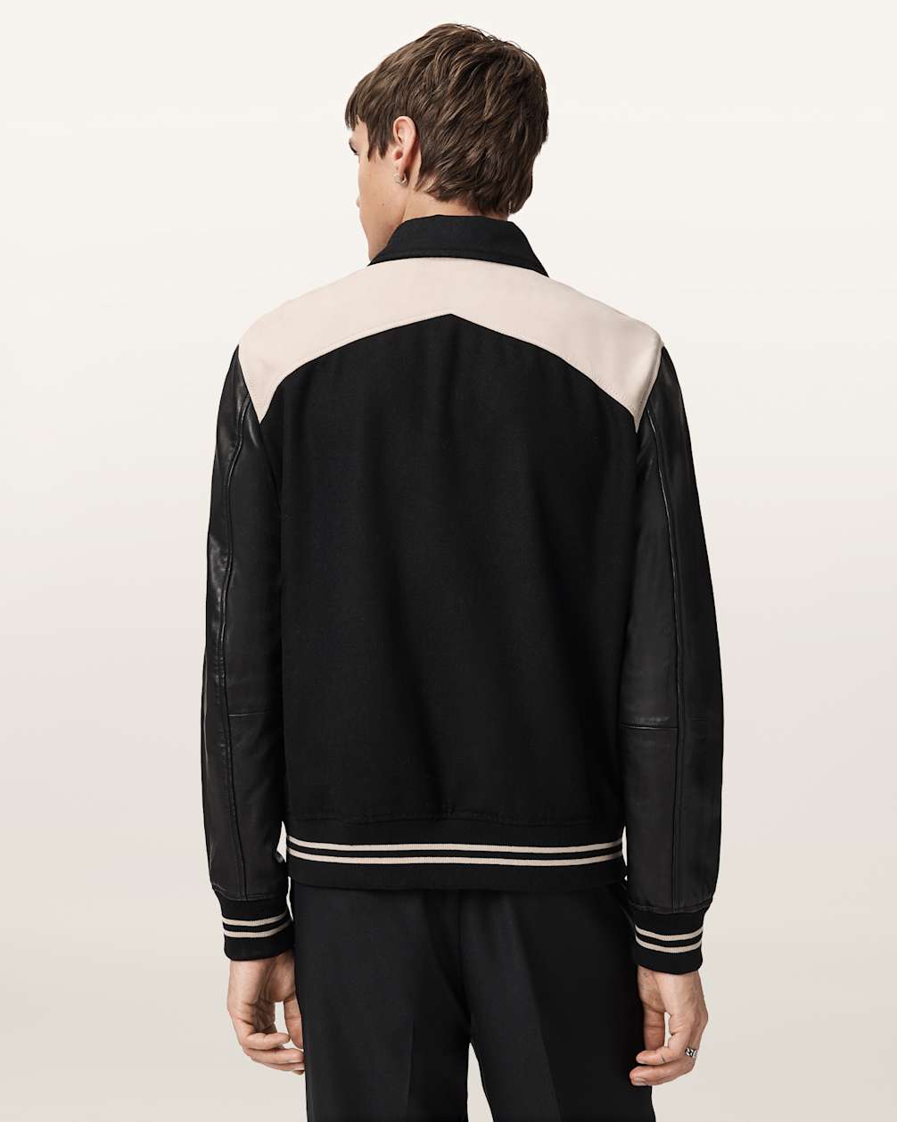 Endleton Contrast Leather Bomber Jacket