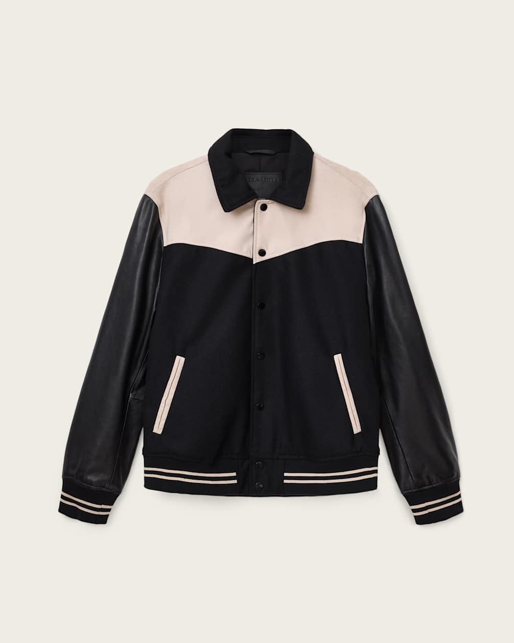 Endleton Contrast Leather Bomber Jacket