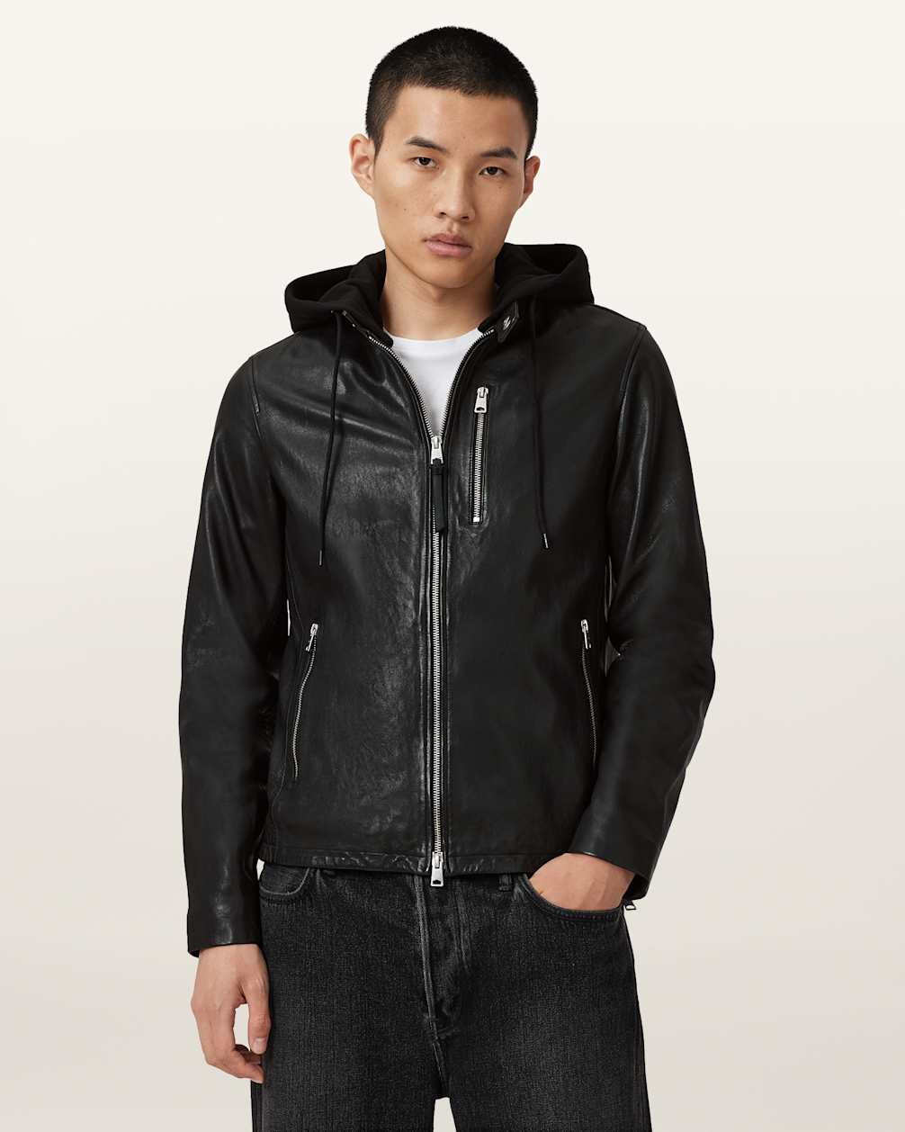Ashton Hooded Leather Jacket