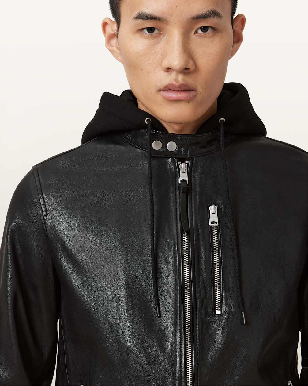 Ashton Hooded Leather Jacket