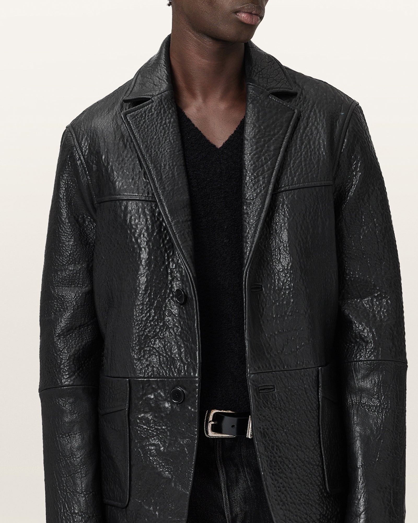 Shadwell Single Breasted Leather Blazer