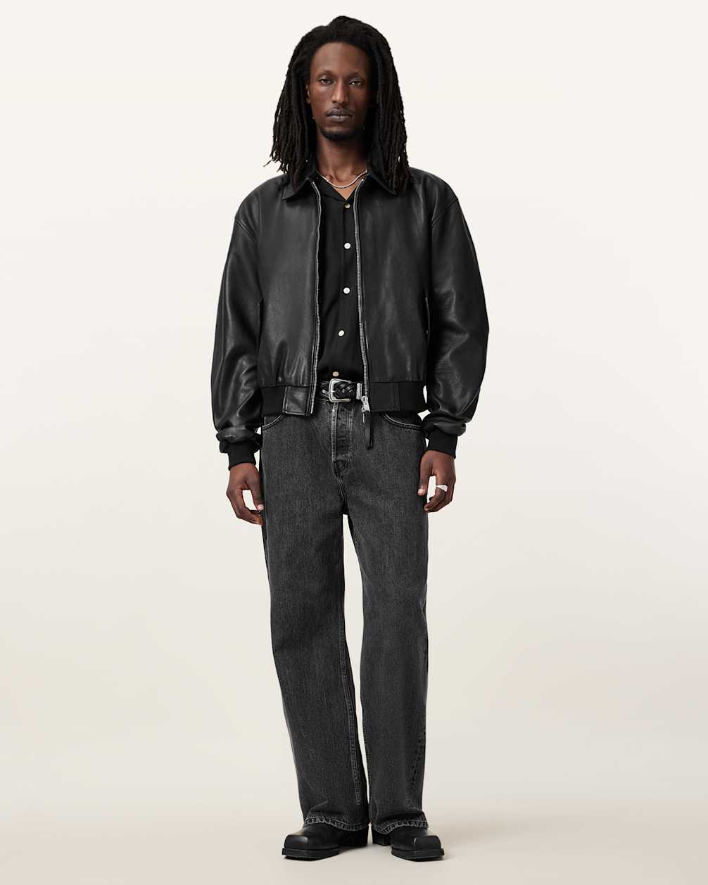 Marco Oversized Leather Bomber Jacket