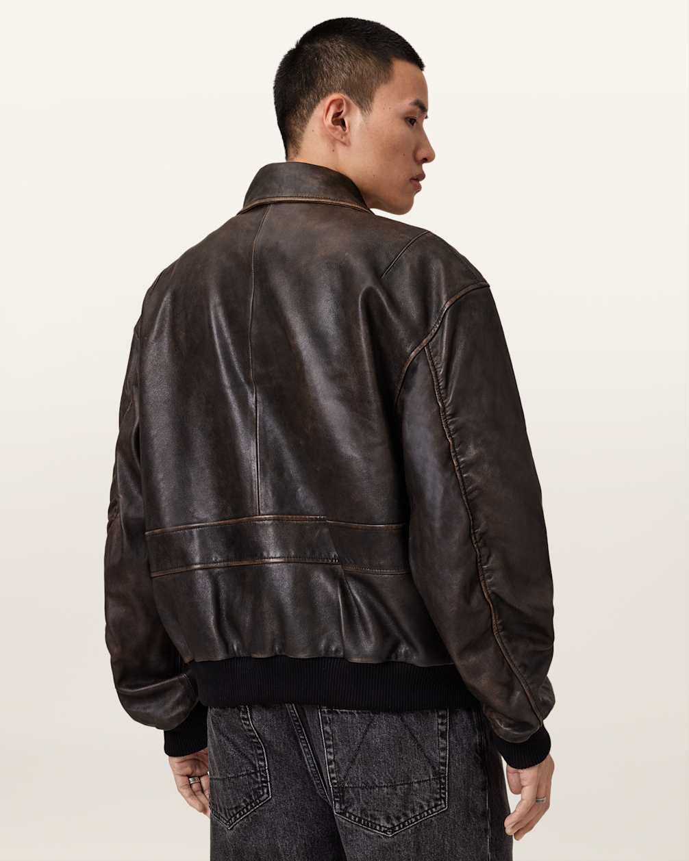 Marco Oversized Leather Bomber Jacket
