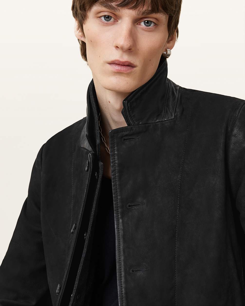 Survey Double Layered Leather Blazer