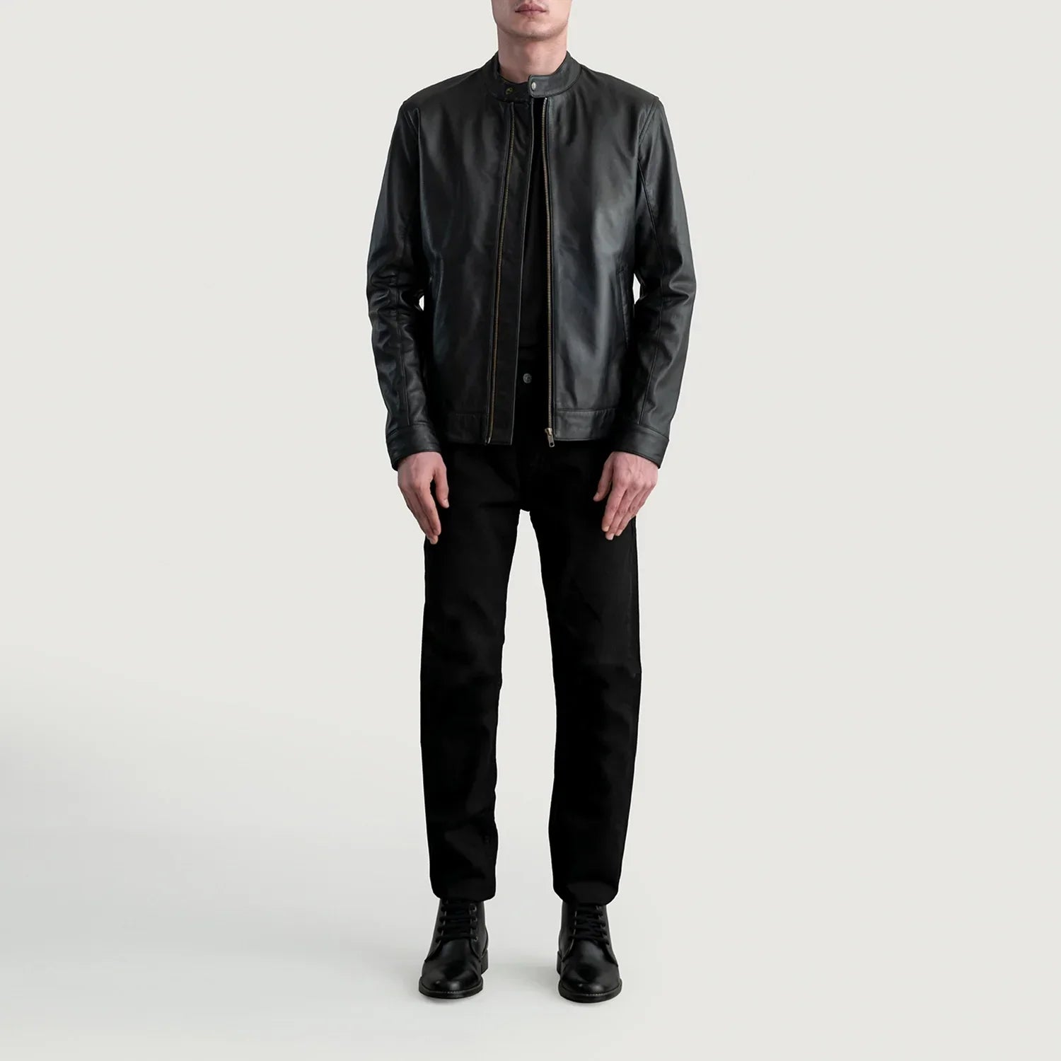 Zen Black Leather Biker Jacket
