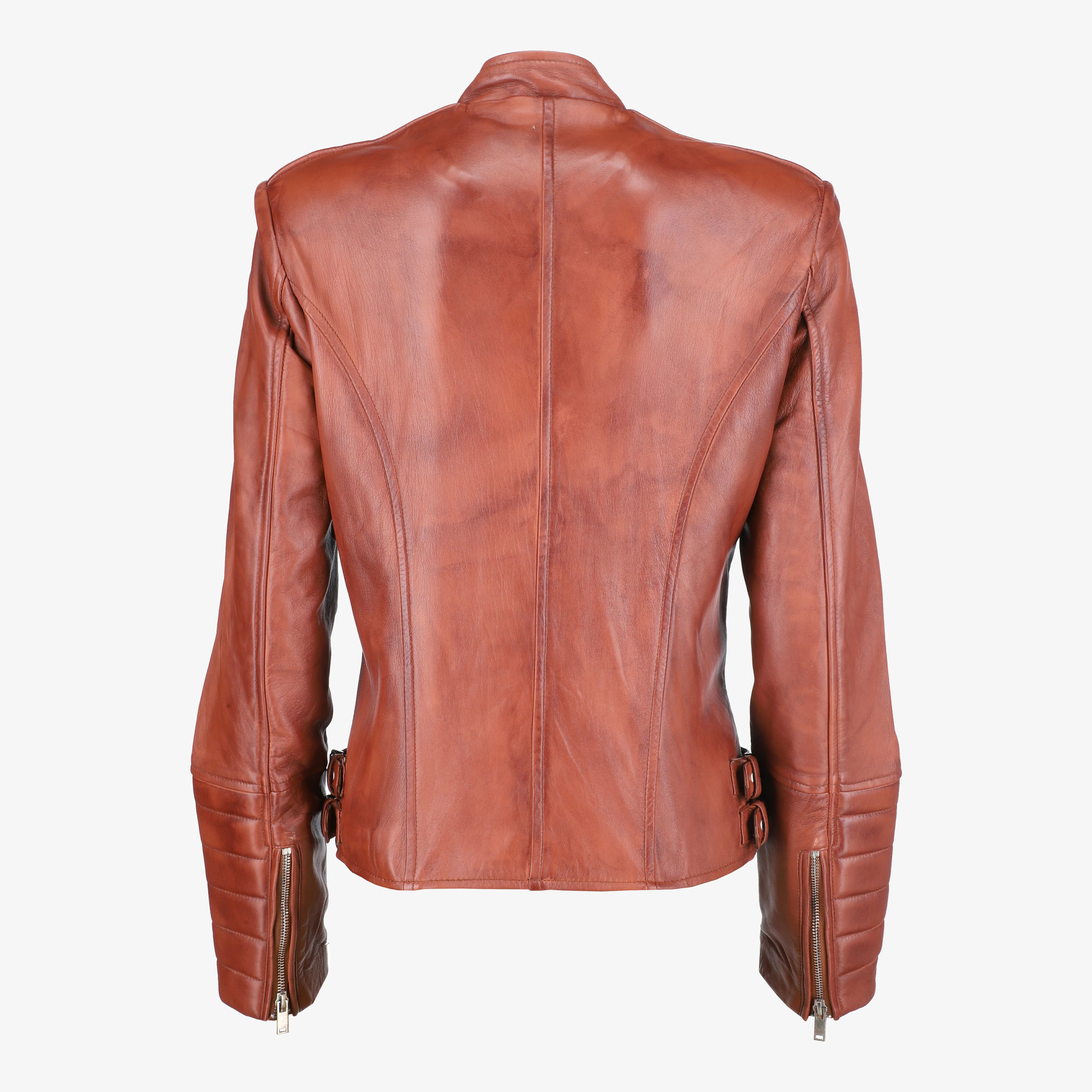 Women Brown Leather Blazer