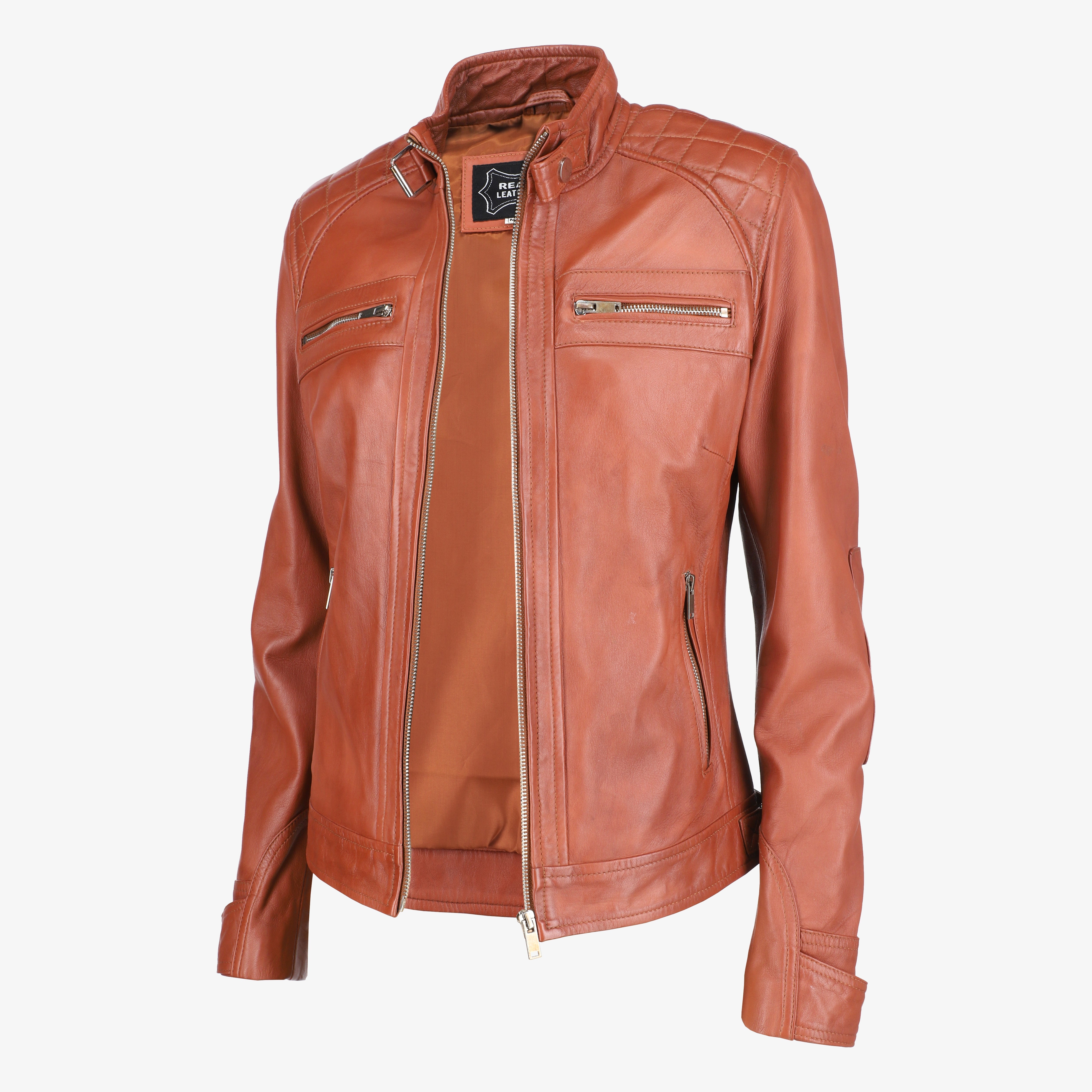 Women Classic Brown Leather Jacket