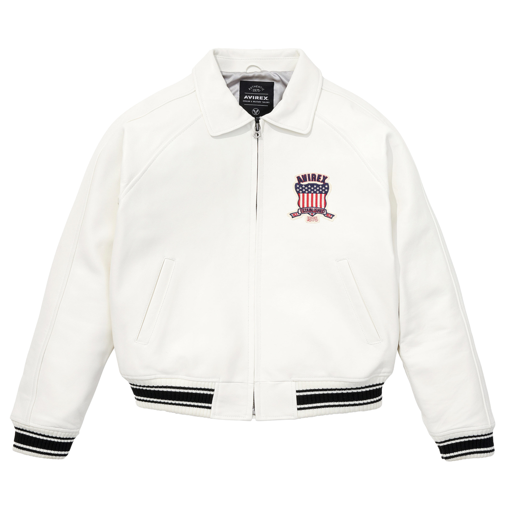 White Icon Avirex Leather Jacket