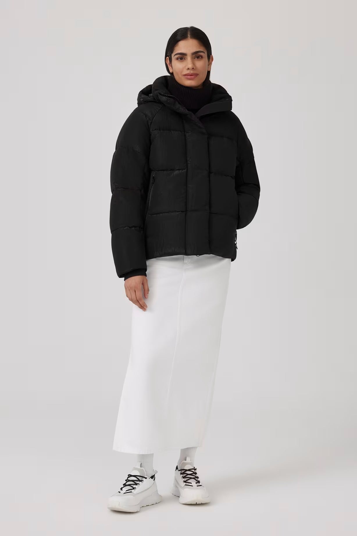 Junction Parka Black Disc Shiny Crinkle