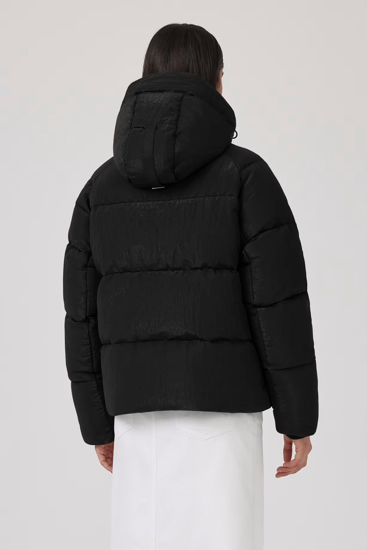 Junction Parka Black Disc Shiny Crinkle