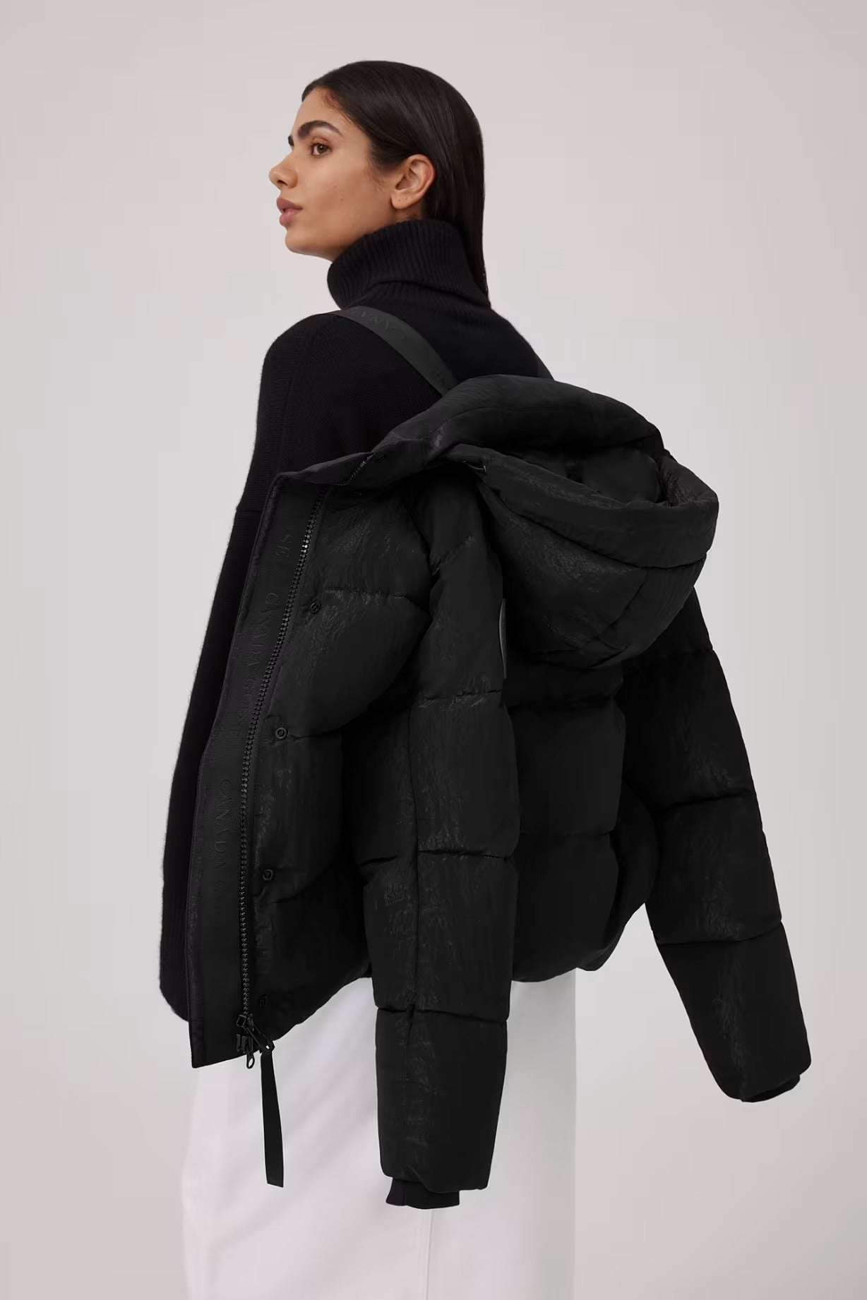 Junction Parka Black Disc Shiny Crinkle