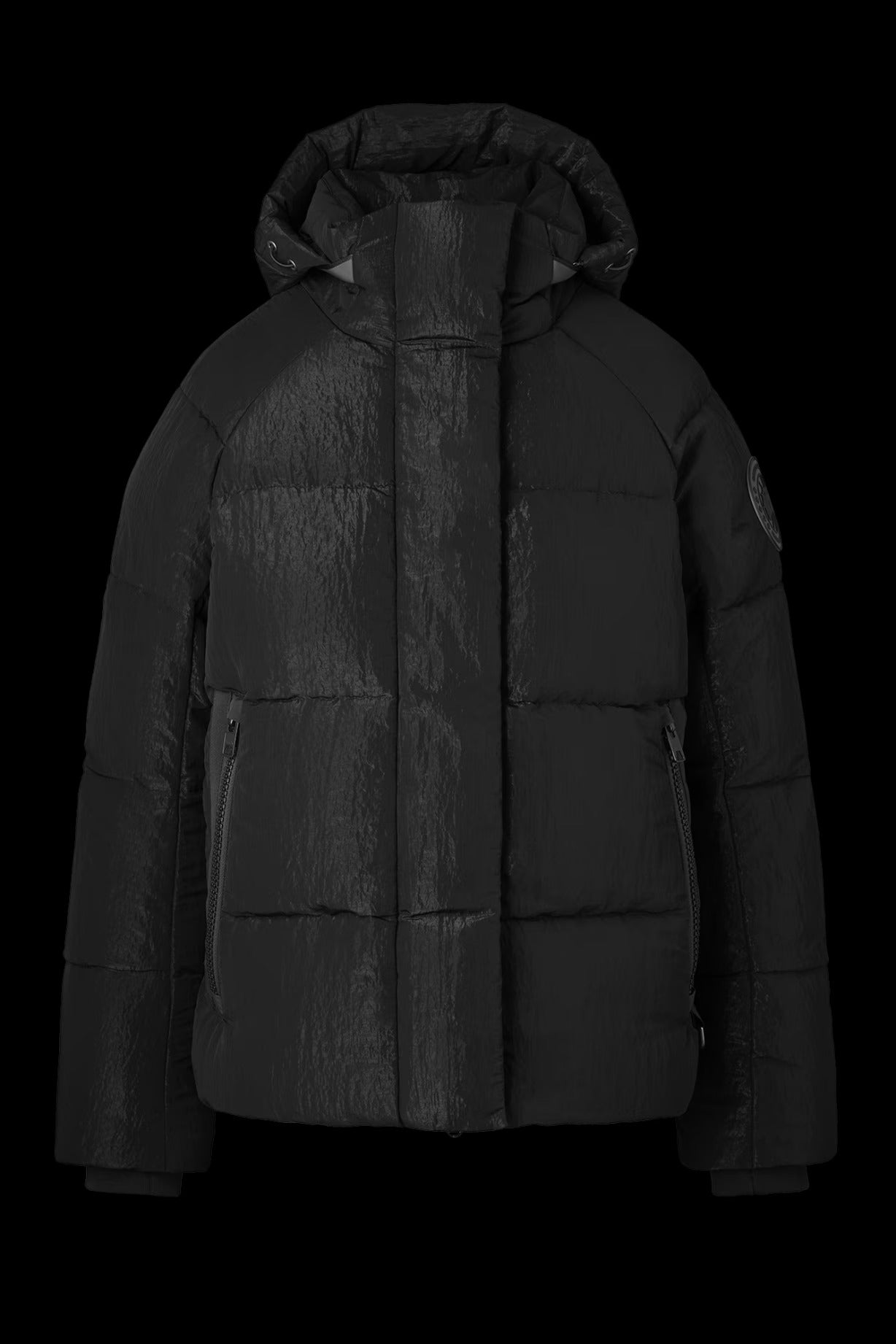 Junction Parka Black Disc Shiny Crinkle