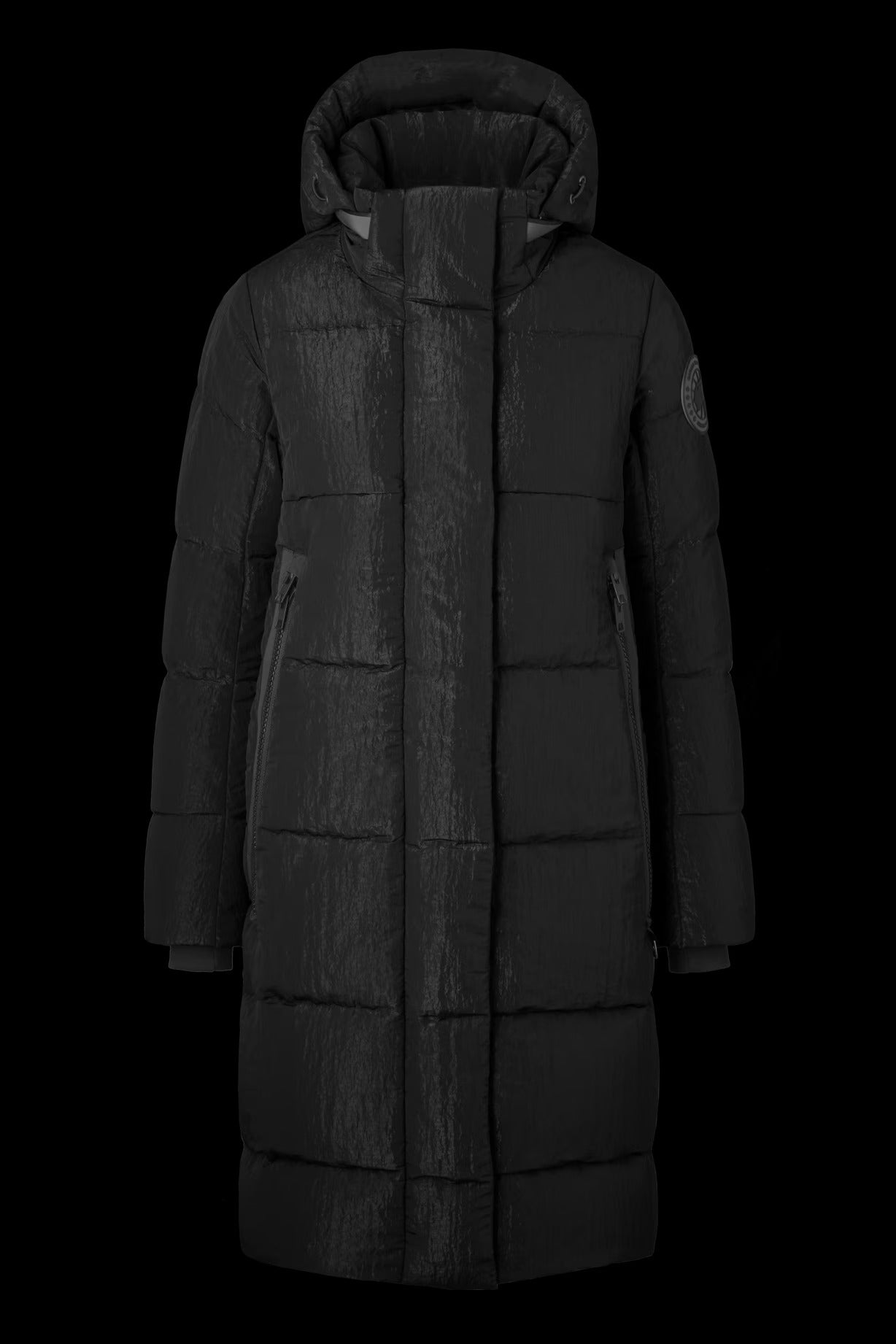 Byward Parka Black Disc Shiny Crinkle