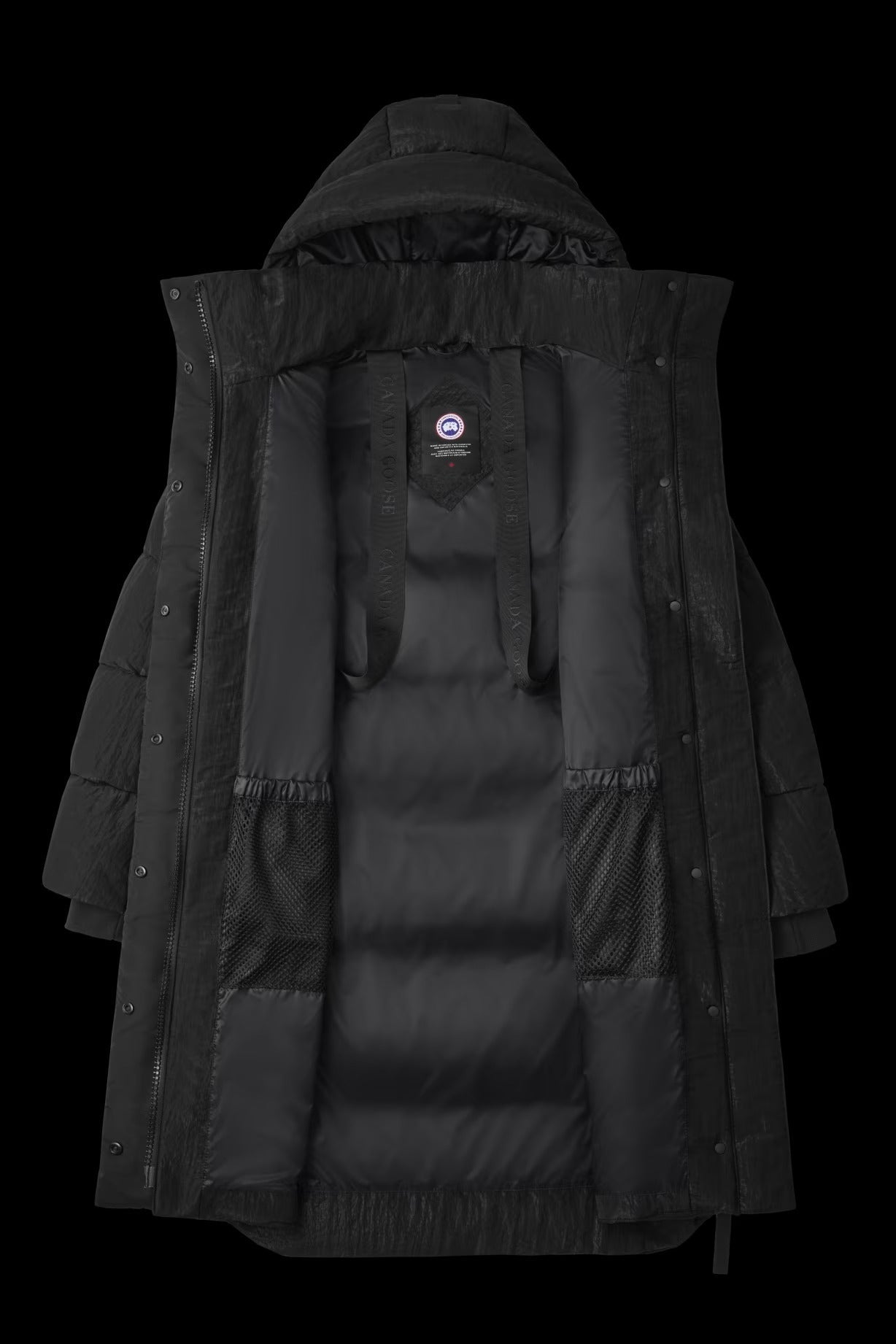Byward Parka Black Disc Shiny Crinkle